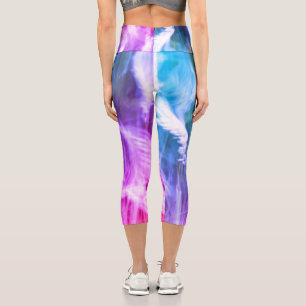 Blurred Motion Grass Nature Abstract Purple Pink Capri Leggings