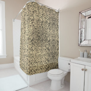 Blurred small squares or tiles in beige or khaki shower curtain