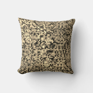 Blurred small squares or tiles, khaki beige colour cushion