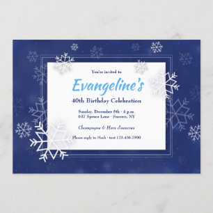 Blurred Snowflakes Invitation