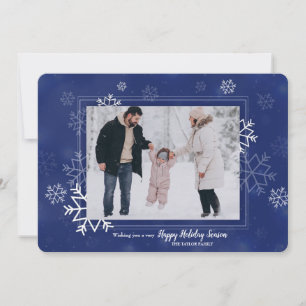 Blurred Snowflakes Photo Holiday Card