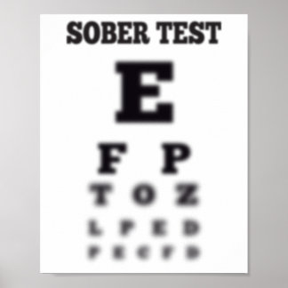 Blurred Sober Test Eye Chart