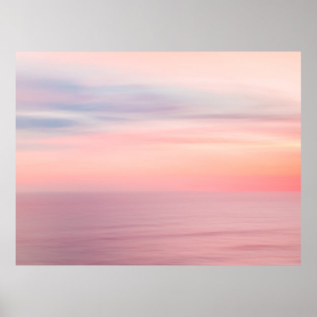 Blurred sunset sky and ocean poster (Front)