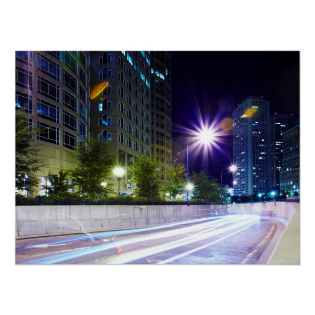 Blurred Traffic at Night Poster (Front)