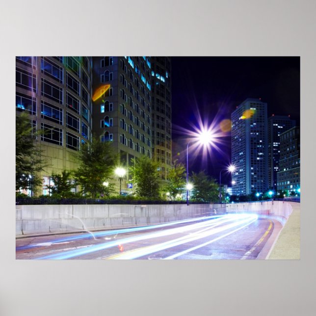 Blurred Traffic at Night Poster (Front)