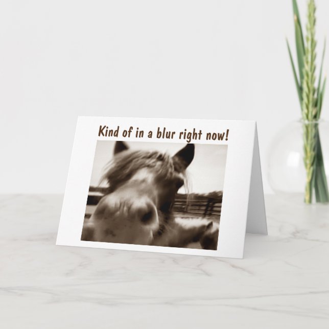 BLURRED VISION BECAUSE **I MISS YOU** POOR DONKEY CARD (Front)