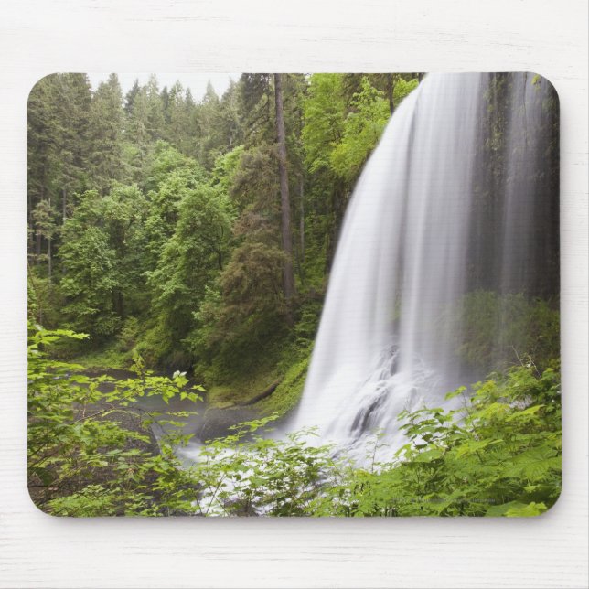 Blurred Waterfall and Forest View in Oregon Mouse Mat (Front)