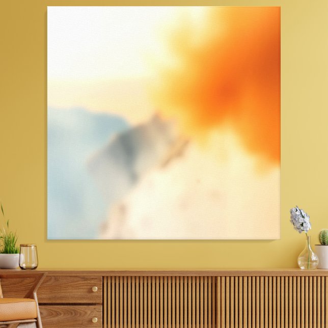 Blurry Art Neutral Warm Abstract Canvas Print (Insitu(LivingRoom))