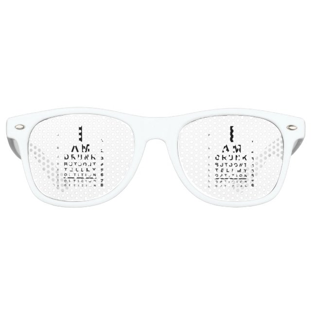 Blurry drunk eye chart retro sunglasses (Front)