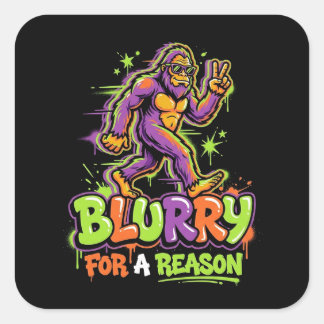 Blurry for a Reason Bigfoot Graffiti Sticker
