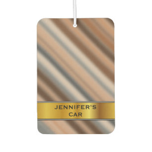 Blurry Rustic Inspired Stripes Pattern & Name Car Air Freshener