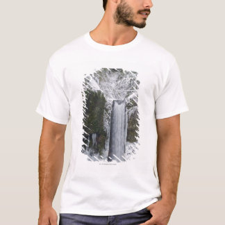 Blurry Waterfall Surrounded by a Snowy Forest T-Shirt