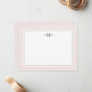 Blush Abstract Dots Monogrammed Card