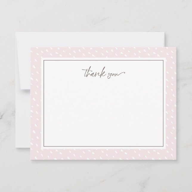 Blush Abstract Dots Thank You Card (Front)