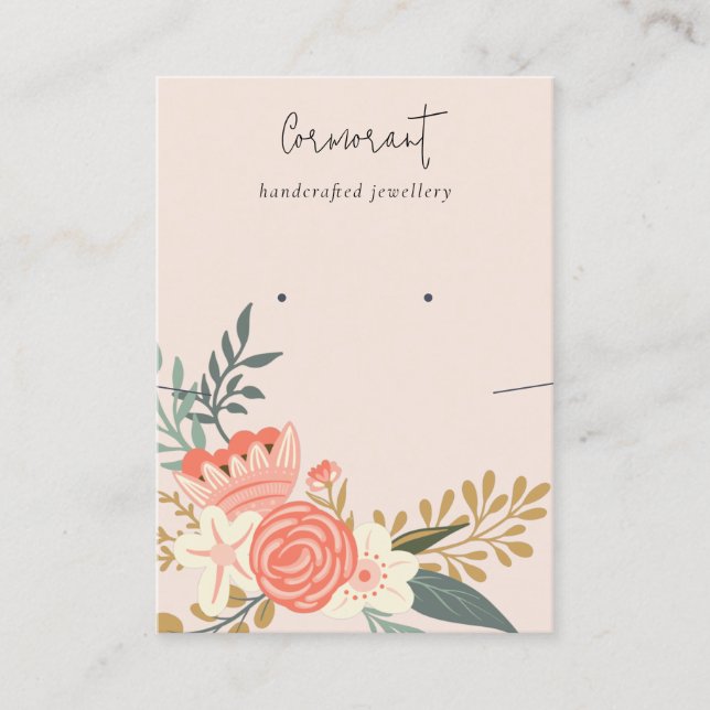 Blush Ambrosia Floral Earring Necklace Display Business Card (Front)