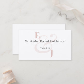 Blush Ampersand Wedding | Flat Table Seating Place Card