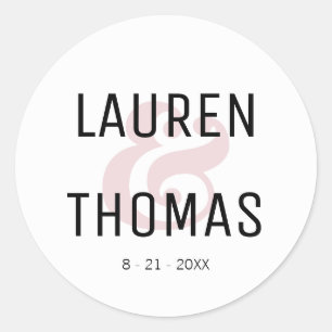 Blush and Black Ampersand Wedding Sticker