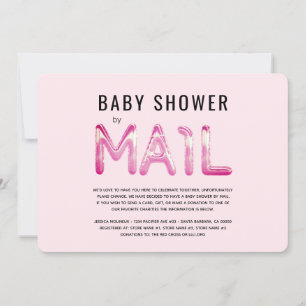 Blush and Black Baby Shower by Mail Invitation