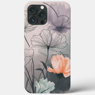 Blush and Bloom: Pastel Ink Flowers iPhone 13 Pro Max Case