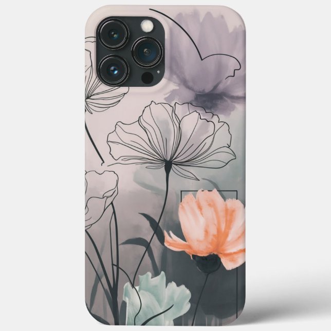Blush and Bloom: Pastel Ink Flowers Case-Mate iPhone Case (Back)
