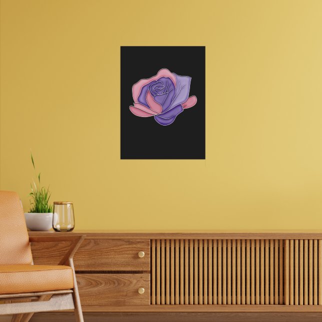 Blush and Bloom Rose Poster (Living Room 2)
