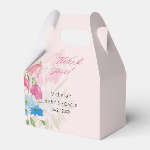 Blush And Blue Spring Watercolor Flowers Favour Box