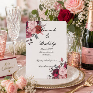Blush And Burgundy Floral Bridal Shower Save The Date