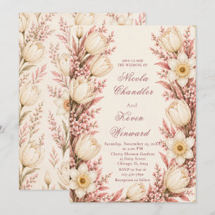 Blush and Champagne Wedding Invitation