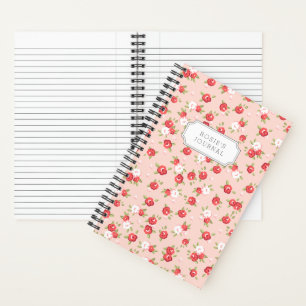 Blush and Coral Dainty Floral Print Notebook