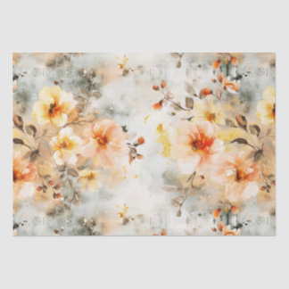 Blush and cream floral pattern tissue paper