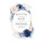 Blush and Dusty Blue Floral Wedding Welcome Poster
