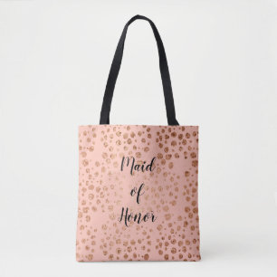 Blush and Gold Confetti Maid of Honour Tote Bag