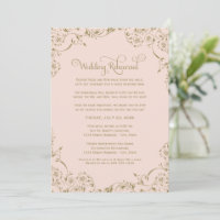 Blush and Gold Flourish Wedding Rehearsal