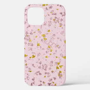 Blush and Gold Glitter Flakes iPhone 12 Pro Case