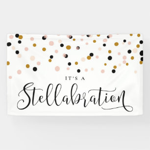 Blush and Gold Modern Confetti Dots Stellabration Banner