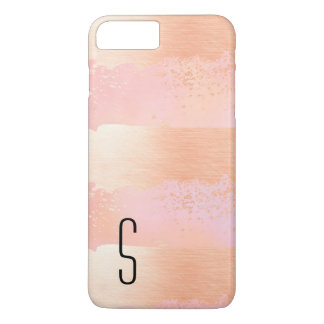 Blush and Gold Monogrammed iPhone 7 Plus Case