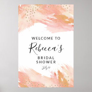 Blush and Gold Welcome Sign, Wedding & Showers Poster
