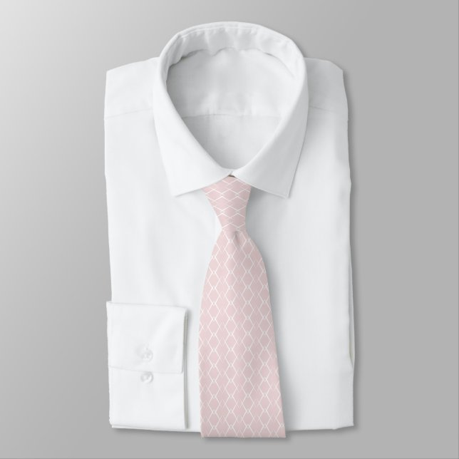 Blush and Gray Double ZigZag Tie (Tied)