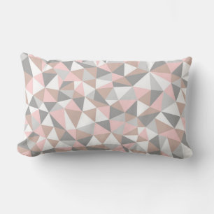 BLUSH AND GRAY GEOMETRIC PATTERN PILLOW