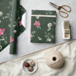 Blush and green Christmas Watercolor Flowers Wrapping Paper<br><div class="desc">Blush and green Christmas Watercolor Flowers repeating pattern</div>