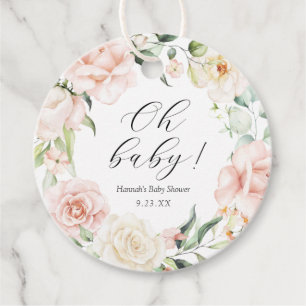 Blush and Greenery Oh Baby Favour Tags