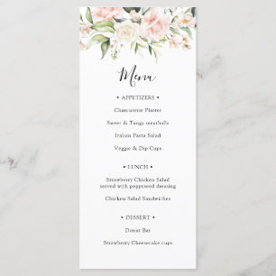 Blush and Greenery Wedding Shower Menu