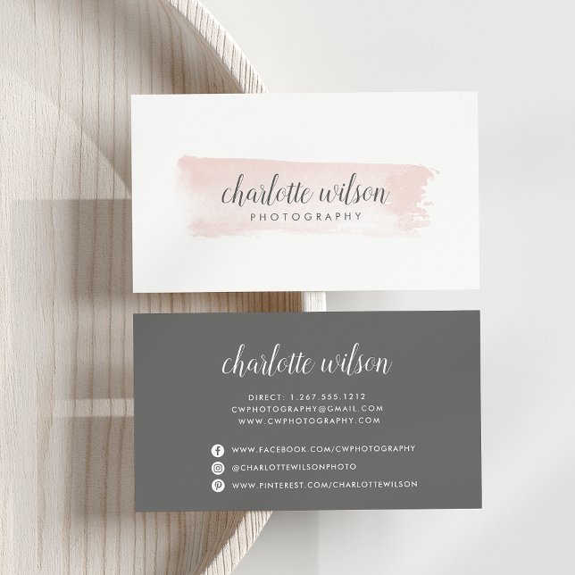 Blush and Grey Logo Business Card (Creator Uploaded)
