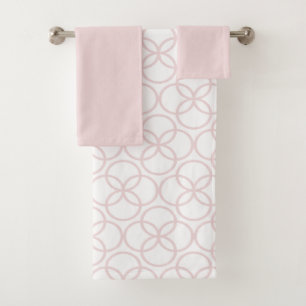 Blush and Grey Overlapping Ellipse Bath Towel Set