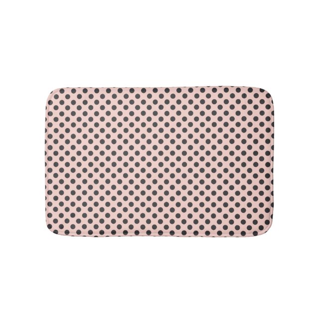 Blush and Grey Polka Dot Bath Mat (Front)
