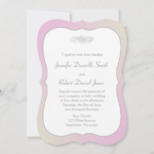 Blush and Grey Romantic Wedding Invitation
