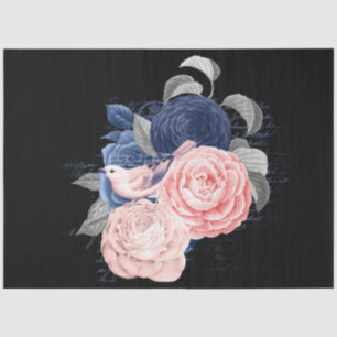 Blush and Navy Floral Ephemera Series Design 10 Tissue Paper