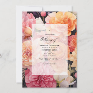 Blush and Peach Floral Wedding Invitation