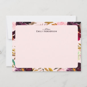 Blush and Plum Peony Floral Frame Card