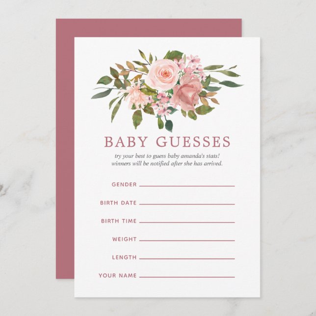 Blush and Rose Gold Baby Shower Advice for Mum Invitation (Front/Back)
